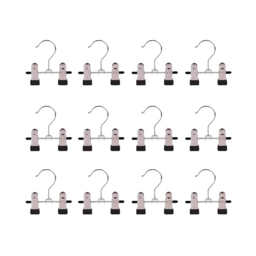 12 Pcs Double Adjustable Clips Boots Hangers Trouser Hangers Skirt Hangers with Clip for Trouser Skirt Pants Clothes