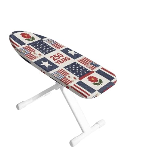 Ironing Board Cover - Non Slip, Stain Resistant Stretch Ironing Pad Protective Cover Small, 14x24 Inches Iron Board Cover, American Flag Floral Patchwork Pattern - color: American Flag Floral Patchwork Pattern