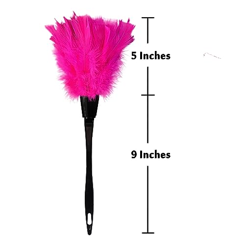 Turkey Feather Dusters for Cleaning Home Blinds Kitchen car Office, Eco-Friendly Reusable （2 pcs Rose red） - color: Rose Red