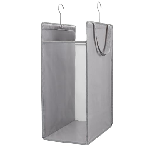 FENTEC 1 Pack Grey Hanging Laundry Hamper，Laundry Hamper Bag with Handles - color: Grey, size: 1 Pack-one Section