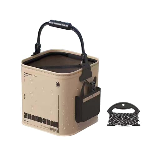 2.11 Gal Collapsible Fishing Bucket - Minnow Bait Bucket w/Aerator Pocket - size: 2.11 Gallon (8L)