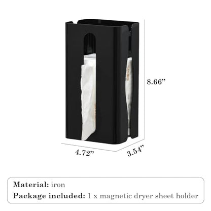 OLizee® Magnetic Dryer Sheet Holder Dryer Sheet Container Kitchen Tissue Box Dryer Sheet Dispenser Tissue Storage Holder for Metallic Surfaces Black