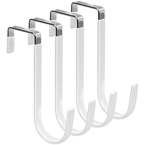 FYY Over the Door Hooks, Single-Hanger 4 Pack, Fits Doors 1 3/8" White - color: A White, size: Short, style: 4 Pack
