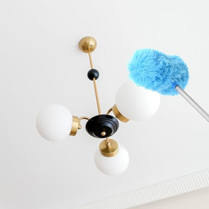 PATIKIL Ceiling Fan Cleaner Duster, 12.9" to 47.2", Microfiber Duster Extendable Handle Fan Blade Cleaning Tool Removable Washable for Furniture Blind, Blue - color: Blue