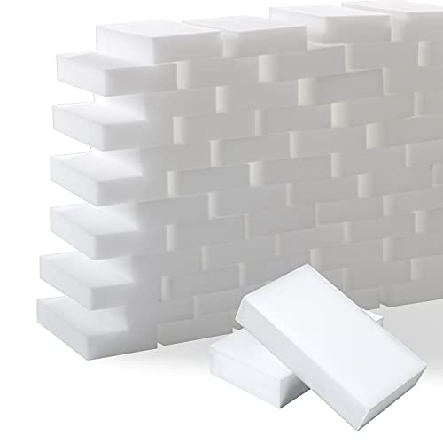 Trendbox 50 Pack Melamine Sponges Magic Cleaning Sponges in Bulk Melamine Foam for Dishes Eraser Sponges for Cleaning - size: 3.9x2.4x0.8 Inch (Pack of 50)