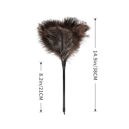 Natural Ostrich Feather Duster 14.9 inch Fluffy Mini Dusters - color: Natural-a-2pcs