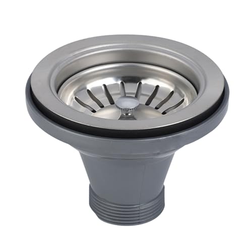 4.5 Inch Kitchen Sink Drain Assembly - Premium Stainless Steel with Sliding Flange & Removable Basket Strainer, Chrome Finish, Fits 1-1/2" Pipe, with cUPC Certified