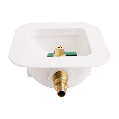 Ice Maker Outlet Box Without Water Hammer Arrestor，PEX Connection, 1/4-Turn Ball Valve - size: PEX without water hammer arrestor