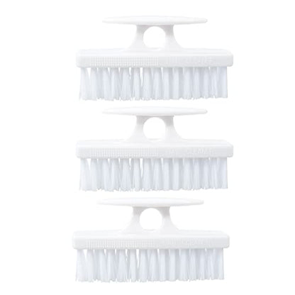 Nail Brush for Cleaning Fingernails, Nail Scrubber Brush, Toe Foot Hands Fingernail Brush Cleaner- Small Scrub Brush- All-Purpose Stiff Cleaning Brush (3 Pack, White) - color: White, size: 3 Pack