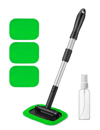 AstroAI Windshield Cleaner Extendable 180° Rotating Handle, Green - color: Green