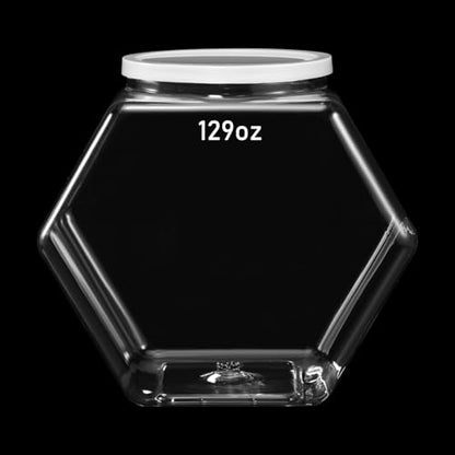 Uiifan Plastic Candy Jar with Lid Clear Hexagonal Fish Bowls,129Oz - size: 129 oz