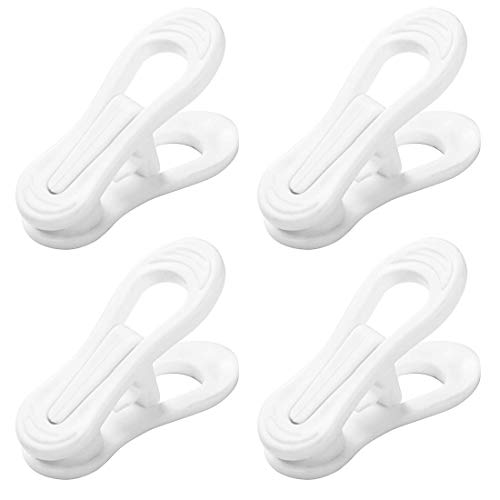 Otylzto 20PCS Multi-Purpose White Hanger Clips, Standard Plastic Clips - size: 2 inches x 0.5 inches