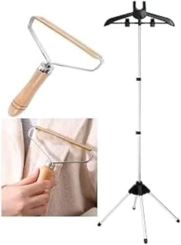 Garment hanger for steaming clothes,Steam rack for clothes,Handheld garment steamer rack,Clothes hanger for steam ironing,Steam stand clothes,Steamer pole,Steamer Hanger standing, steam iron stand - color: Clothes Rack