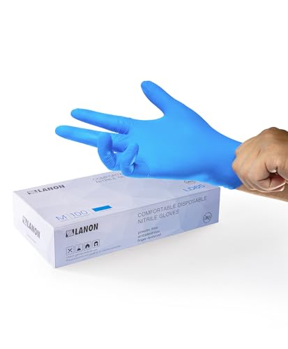 LANON Blue Food Safe Disposable Nitrile Gloves,Cooking Gloves,X-Large - color: Blue, size: X-Large (Pack of 100)