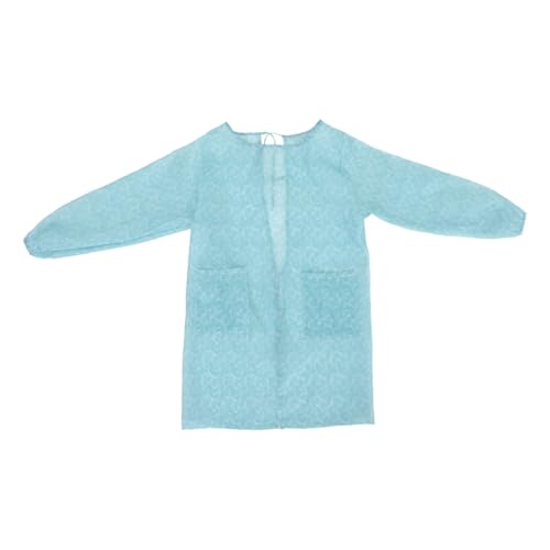 ARTIBETTER Waterproof Apron with Sleeves Polyester Housework Smock Blue Cooking Apron for Adults Kitchen Cleaning Gardening Painting Home Restaurant Shop Use