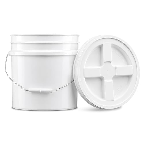 ePackageSupply 3.5 Gallon Bucket, Food-Grade w/Lid, BPA-Free, White,6 Packs - color: White, size: 6 Packs