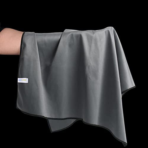 SINLAND Microfiber Glass Polishing Cloths Cleaning Rag 20x25In 4Pk Darkgrey - color: Dgrey, size: 20Inchx25Inch 4Pcs