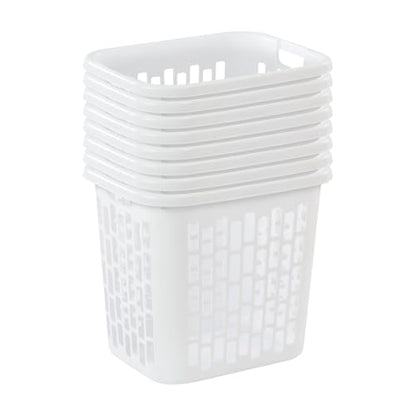Sterilite Ultra Easy Carry Plastic Dirty Clothes Laundry Basket Hamper with Integrated Handles and Ventilation Holes, White (8 Pack) - size: 8 Pack