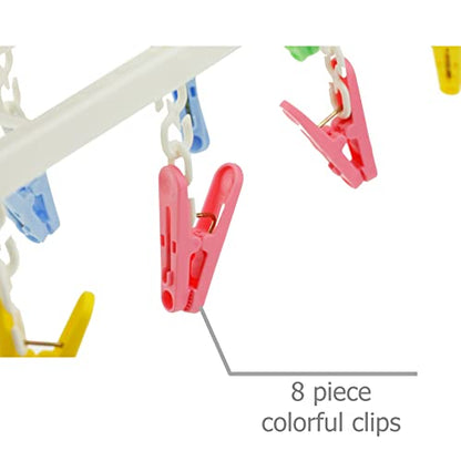 EIKS Laundry Hanger Home & Travel Drying Rack with 8 Clips