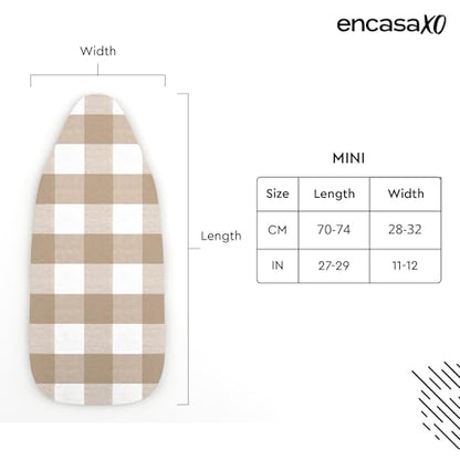 Encasa XO Ironing Board Cover and Pad, Thick Felt 28"x12" - color: Buffalo Beige, size: Mini