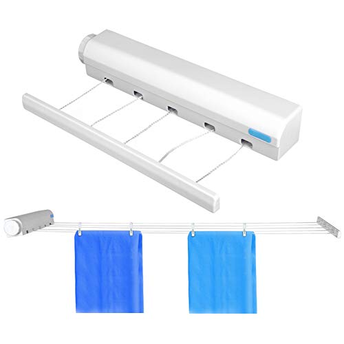 Yosoo Telescopic Drying Rope, Retractable Clothesline for Laundry Home Balcony Hotel (Five Ropes) - color: Five Ropes