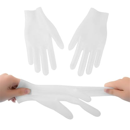 vodvob reusable silicone gloves, finger protectors for epoxy resin casting DIY crafts, household cleaning gloves - color: White