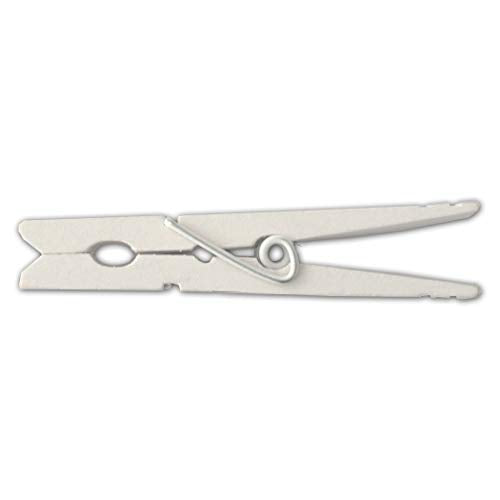LWR CRAFTS Large Wooden Clothespins 3-5/16" (8.4cm), 30 Pack, White Painted Finish – for Crafts, Photo Display & Light Hanging - color: White