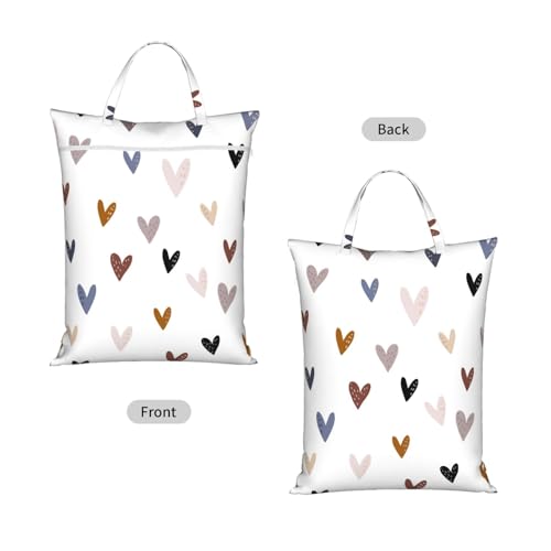 "funny cute heart 2-Pack Travel Laundry Bags for Dirty Clothes- Large Waterproof Laundry Tote, Wet & Dry Use, Reusable Foldable Carry Handles for Vacation, Gym & Dorm" - color: Funny Cute Heart