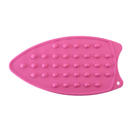 2Pack Silicone Iron Rest Pad, Thicker Series Hot Resistant Mat for Ironing Board, Easy to Use with Wall Hole and Multicolor for Home (Pink+Mint Green) - color: Pink+mint Green