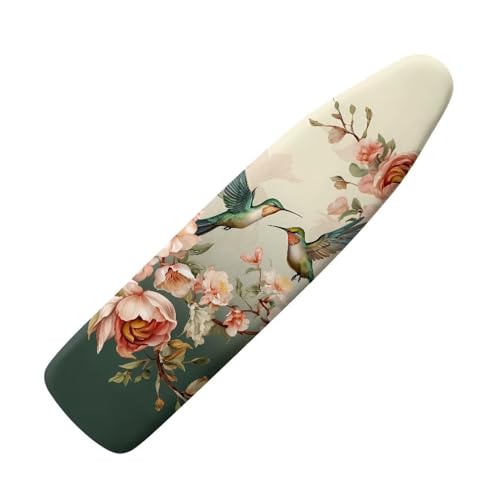 Hummingbird Flower Ironing Board Cover and Pad 15 x 54 Iron Board Covers Suitable for Most Standard Ironing Boards Padding Decorative Cover with Elastic Edge Band Easy to Install - color: Hummingbird Flower 2
