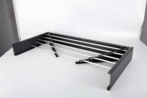 HILLHOUSE Wall Mounted Drying Rack 40 Inch Foldable, Heavy Duty 60 lb Capacity Clothes Airer with Wall Template, Collapsible Space Saver for Bathroom Laundry, 6 Aluminum Alloy Tubes, Black
