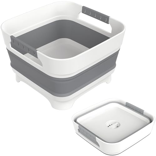 MontNorth 2.4 Gal Collapsible Wash Basin with Drain Plug, 9L, Gray - color: Gray
