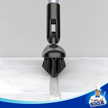 MR.SIGA Heavy Duty Grout Scrub Brush with Long Handle