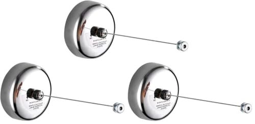 BESy Retractable Clothesline SUS304 Stainless Steel Clothes Dryer with Adjustable Stainless Steel Rope String Hotel Style Heavy Duty,9.2 Feets,Polished Chrome Finish, Round Style (Pack of 3) - color: Polished Chrome, size: Round (Drill) (Pack of 3)