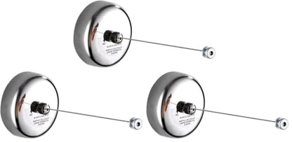 BESy Retractable Clothesline SUS304 Stainless Steel Clothes Dryer with Adjustable Stainless Steel Rope String Hotel Style Heavy Duty,9.2 Feets,Polished Chrome Finish, Round Style (Pack of 3) - color: Polished Chrome, size: Round (Drill) (Pack of 3)