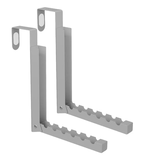 BAKON Over The Door Hanger Folding Clothes Drying Rack, Folding Hanging Coat Rack for Indoor Laundry Room Compact Small Space Foldable Portable Clothing Hanger Hook Collapsible-2 Pack (Gary) - color: Gray-2