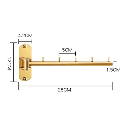 Folding Wall Mounted Clothes Hanger Rack with Swing Arm Stainless Steel Heavy Duty Coat Hook for Bathroom, Bedroom, Laundry Room - Gold - color: Gold