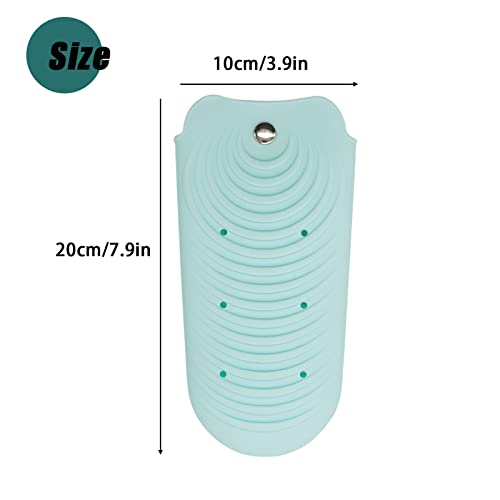 Heat Insulating Silicone Mat Pouch for Hair Styling Tools, Curling & Flat Irons Anti-Slip Travel Cover, Small Portable Straightener Pad for Curler Wands Storage, Hot Waver (Green) - color: Green