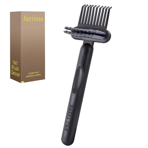 Hair Brush Comb Cleaning Tool Comb,2-in-1 Hair Brush Cleaner Tool, Portable Remover Rake for Removing Hair Dust, Home and Salon Use (Black) - color: 1 Pack-Black