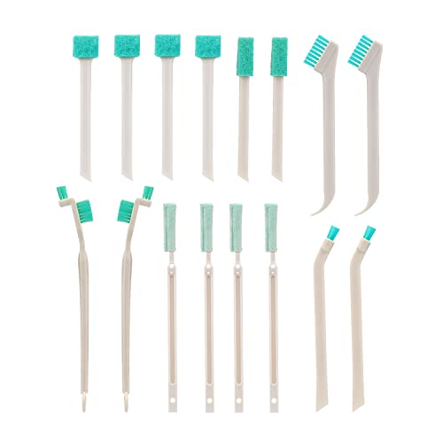 16Pcs Small Household Cleaning Brushes, Tiny Cleaning Brush Set Micro Scrubber 8 in 1 Detail Sponge Cleaning Brush Small Holes Corner Space Keyboard Bottle Tile