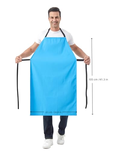 Nanxson Waterproof Apron Adjustable Dishwasher Apron for Women Men - color: Blue