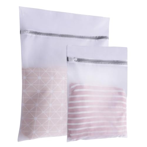 Lingerie Bags for Washing Delicates,Bra Fine Mesh Wash Bag,Keep Cloth Shape in the WasherDelicates Laundry Bags,Small Fine Mesh Laundry Bags，for Jackets, Curtains, Jeans (1 Large,1 Medium)