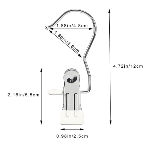 Hangers Clips,Stainless Hooks for Closet Hooks,Laundry Hanging Hooks,Travel Portable Clothes,Boot Tall Towel Hats Socks Pants and Bras (30, Pure White) - color: Pure White