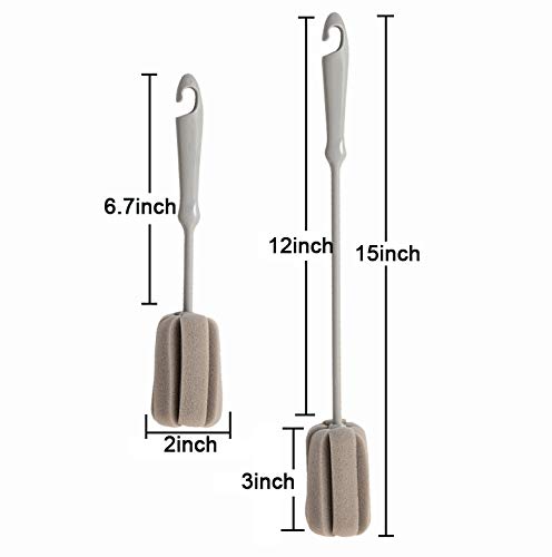 Brush Bottle 2 Pack 1 Long 1 Short Cleaning Brush 2pcs Traceless Hook