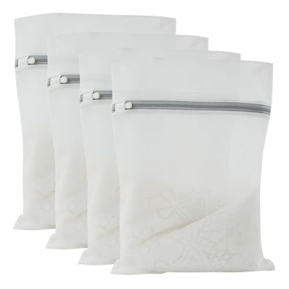 4 Pack Mesh Laundry Bags - Delicates Wash Bags for Sweaters, T-Shirts and Pajamas, Reusable Laundry Bags with Durable Zippers for Home, College, Dorm, 16 x 20 Inch - size: Large