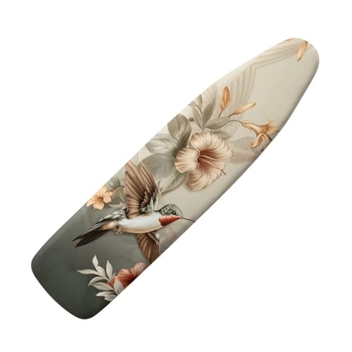 Vintage Hummingbird Floral Ironing Board Cover Heat Reflective Anti-dust, Soft Fabric Cover Scorch Resistant Home Iron Decorations - color: Vintage Hummingbird Floral