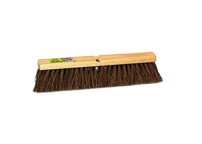Indoor & Outdoor Broom Head – Heavy Duty Hardwood Block – Palmyra Bristles – Deck Scrub Brush – Two Threaded Handle Holes for Better Assist (16") - size: 16"