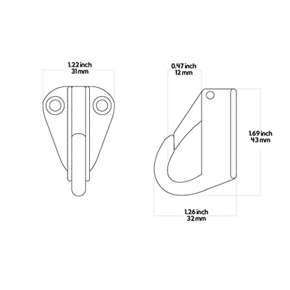 Atibin Outdoor Clothes Hanging Hook Stainless Hat Mounted Coat Hook Stainless Heavy Steel Fender Hook Hardware SUS316 2pcs