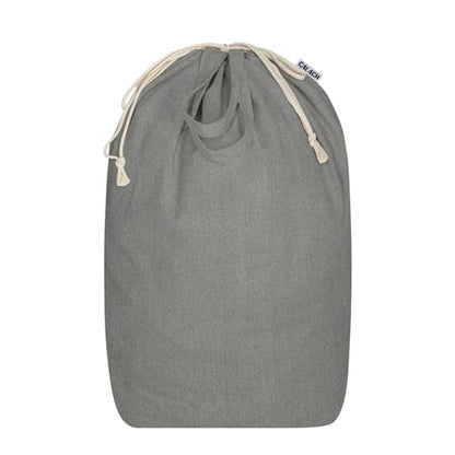 Canvas Laundry Bag with Handles & Square Base, Gray, 13.8"Wx13.8"Dx27.6"H - color: Gray | Square Base, size: 13.8"Wx13.8"Depthx27.6"H