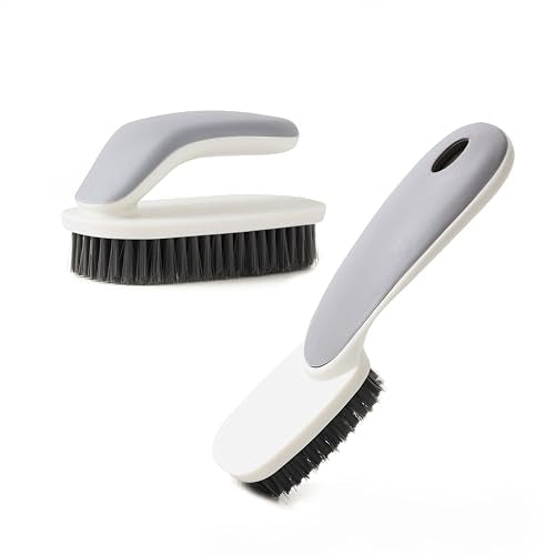 Soft Bristle Laundry Brush for Shoes, Clothes, Hats (Gray) - color: Gray